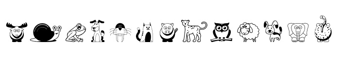 Animals Cartoon doodles Font LOWERCASE