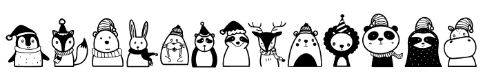 Animals Christmas Font LOWERCASE