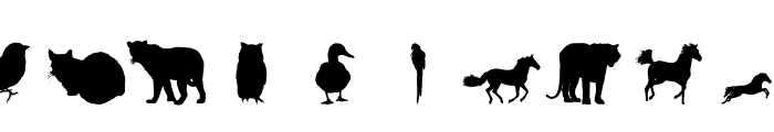 Animals silhouette Font OTHER CHARS