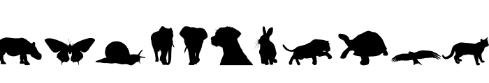 Animals silhouette Font UPPERCASE