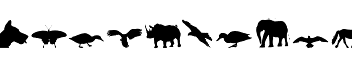 Animals silhouette Font LOWERCASE