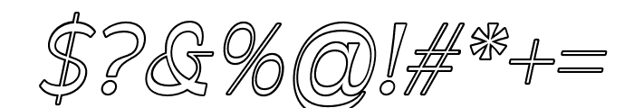 Apagah Reverse Italic Outline Font OTHER CHARS