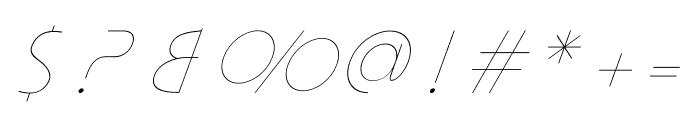 Apocalypto Thin Italic Font OTHER CHARS