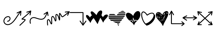 Arrow and Heart Font UPPERCASE