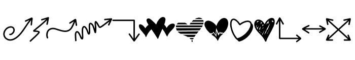 Arrow and Heart Font LOWERCASE