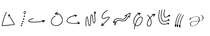 Arrow doodle Font LOWERCASE
