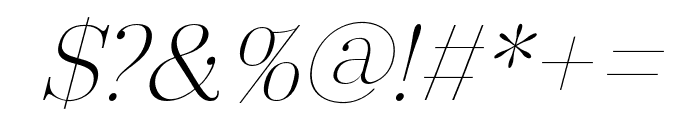 Arshila-ThinItalic Font OTHER CHARS