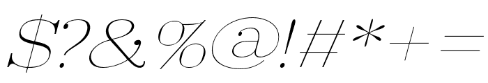 Arshila-ThinItalicExpanded Font OTHER CHARS