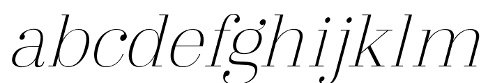 Arshila-ThinItalic Font LOWERCASE