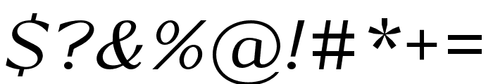 Artezy Light Italic Font OTHER CHARS