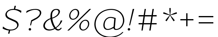 Artezy Thin Italic Font OTHER CHARS