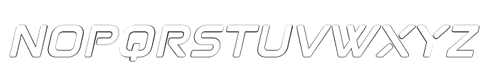 Astromax Italic Outline Font LOWERCASE