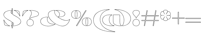 Aviarge Outline Font OTHER CHARS