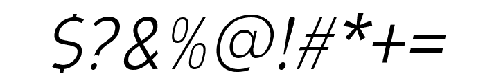 Avita Thin Italic Font OTHER CHARS