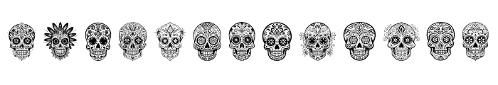 Aztec Tribal sugar skull Reg Font UPPERCASE