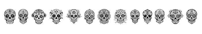 Aztec Tribal sugar skull Reg Font UPPERCASE