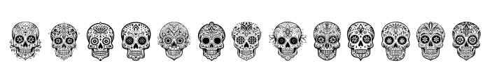 Aztec Tribal sugar skull Reg Font LOWERCASE