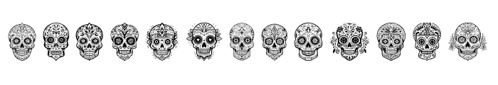 Aztec Tribal sugar skull Reg Font LOWERCASE