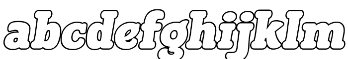 BLEQCKI Outline Slant Font LOWERCASE