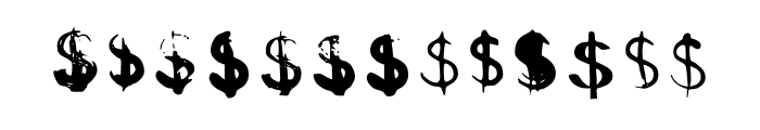 BM Graphics Dollar Symbol Font UPPERCASE