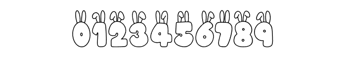 BUNNY Outline Font OTHER CHARS