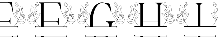 Baby Blossom Line Monogram Font UPPERCASE