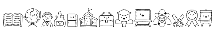 Back To School Dingbats Font LOWERCASE