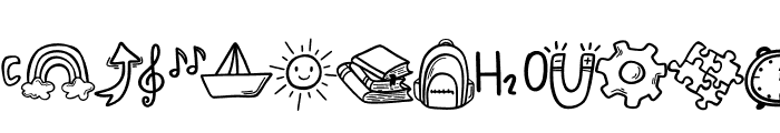 Back to school doodle Font LOWERCASE