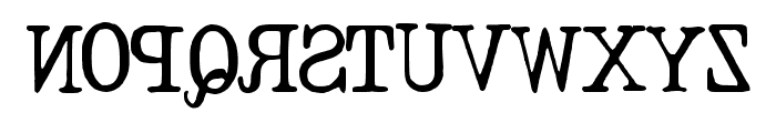 Backwards Typewriter By Regular Font LOWERCASE