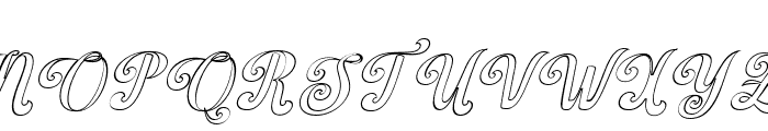 BarbieVintageOutlineSlant18 Font UPPERCASE