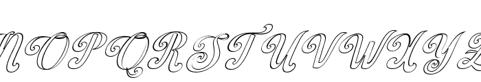 BarbieVintageOutlineSlant24 Font UPPERCASE