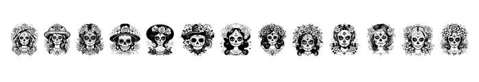 Beautiful La Catrina sugar Font UPPERCASE