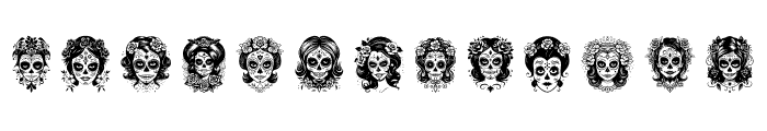 Beautiful La Catrina sugar Font UPPERCASE