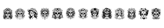 Beautiful La Catrina sugar Font LOWERCASE