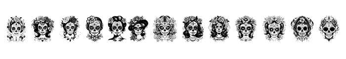 Beautiful La Catrina sugar Font LOWERCASE