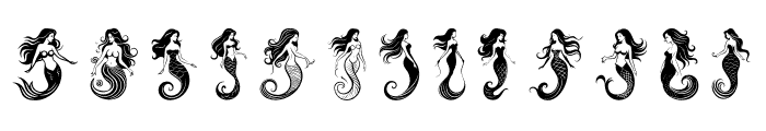 Beautiful mermaid Regular Font UPPERCASE