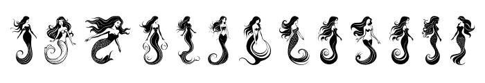 Beautiful mermaid Regular Font LOWERCASE