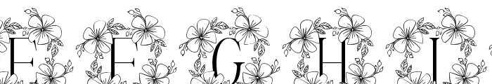 Beauty Magnolia Flower Monogram Font LOWERCASE