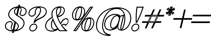 Begika Outline Italic Font OTHER CHARS