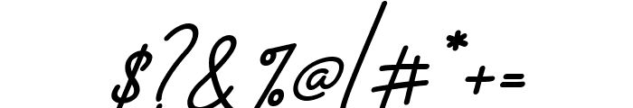 Benilla Calligraphy Italic Font OTHER CHARS