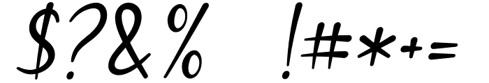 Bettyna Italic Font OTHER CHARS