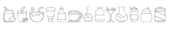 Beverages Dingbats Font LOWERCASE