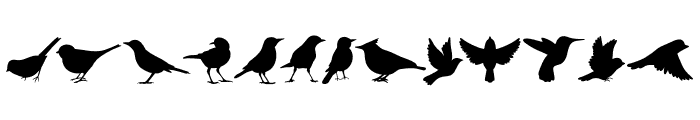 Bird silhouette Font LOWERCASE