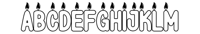 Birthday Candle Outline Font LOWERCASE