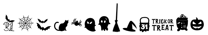 Black Halloween Dingbat Fonts Font UPPERCASE