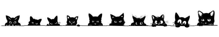 Black cute cat Font OTHER CHARS