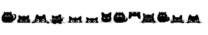 Black cute cat Font UPPERCASE