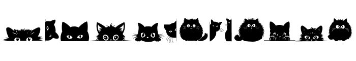 Black cute cat Font UPPERCASE