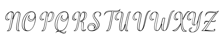 BlackSalmonOutlineSlant Font UPPERCASE