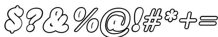 Blagbag Italic Outline Font OTHER CHARS